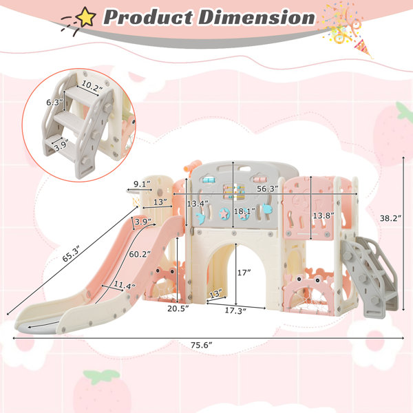 thumbnail image 2 of Toddler Slide Playset With Storage - Indoor Outdoor Kids Slide With Non-Slip Steps For Ages 1-3 2 of 12